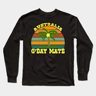 Vintage Australian Gday Mate Palm Tree Long Sleeve T-Shirt